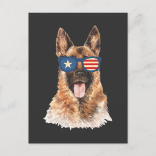 Carte Postale Officier de police berger allemand chien américain