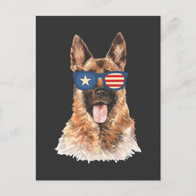 Carte Postale Officier de police berger allemand chien américain (Devant)