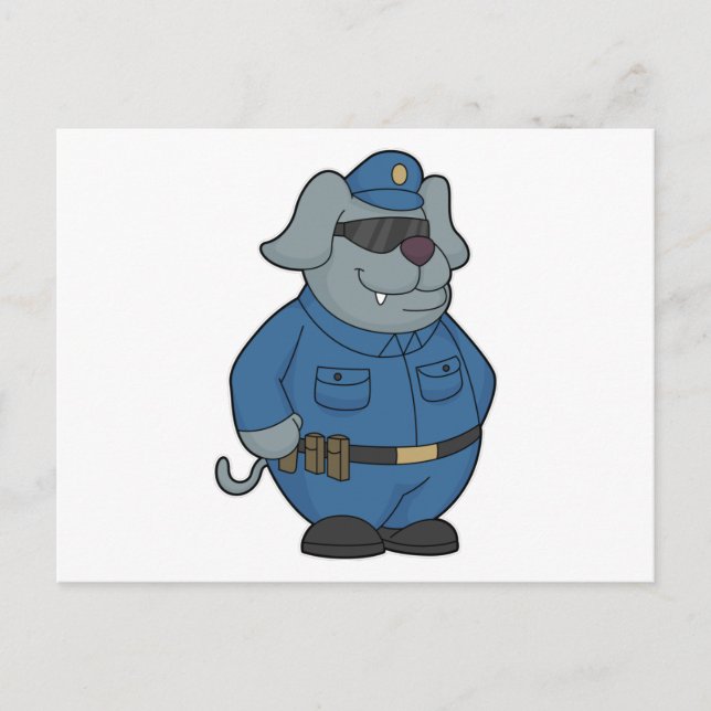 Carte Postale Officier de police canine (Devant)