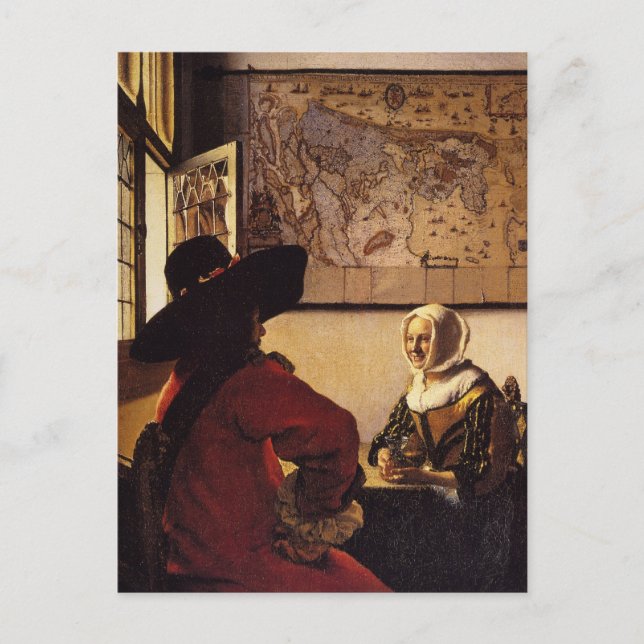 Carte Postale Officier et fille riante (Devant)