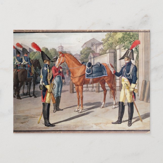 Carte Postale Officier et garde de la Garde royale en 1826 (Devant)