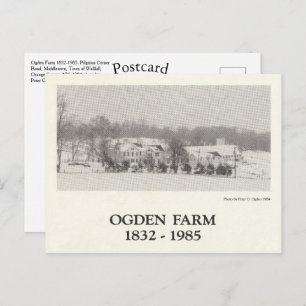 Carte Postale Ogden Farm 1832-1985 Ville de Wallkill New York
