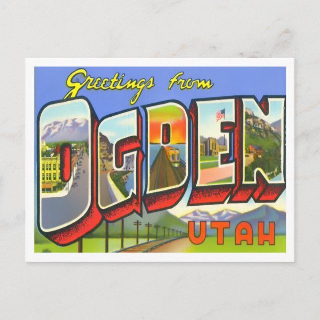 Carte postale Ogden, Utah Big Letters (Devant)