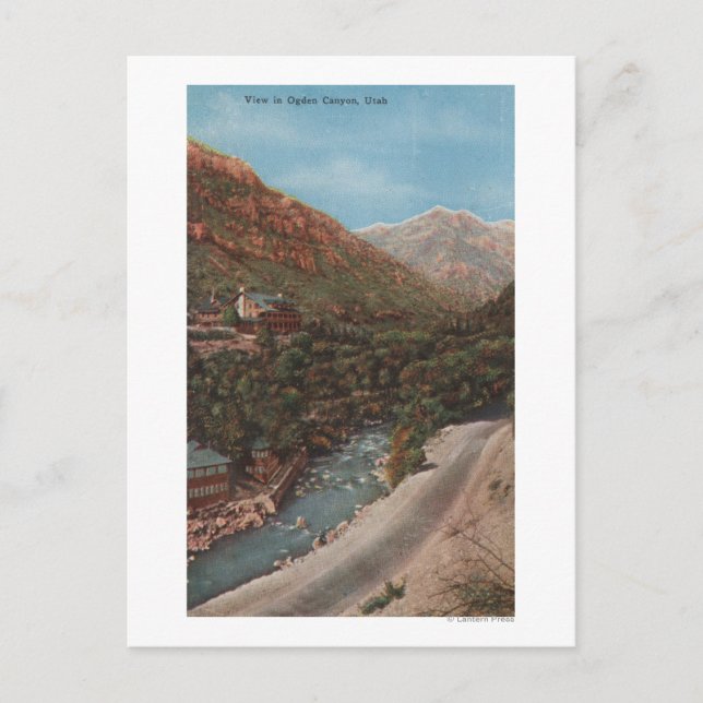 Carte Postale Ogden, Utah - Ogden Canyon Vue & Rivière (Devant)