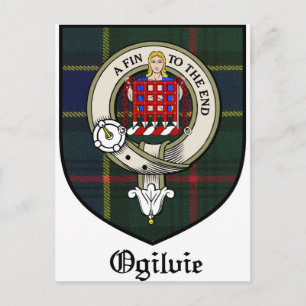 Carte Postale Ogilvie Clan Crest Badge Tartan