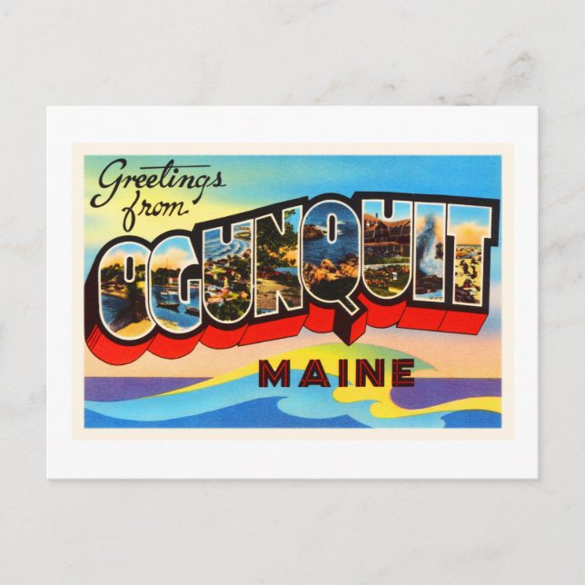 Carte Postale Ogunquit Maine ME Vieux souvenir Vintage voyage (Devant)