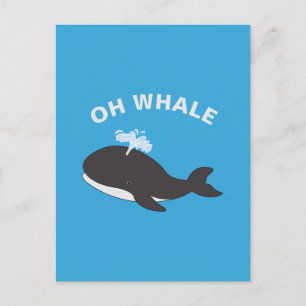 Carte Postale Oh Baleine Funny Océan Animal Poisson Pun