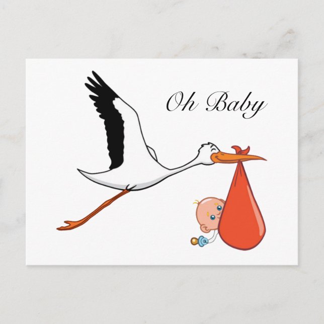 Carte Postale Oh bébé s'attend à une Faire-part (Devant)