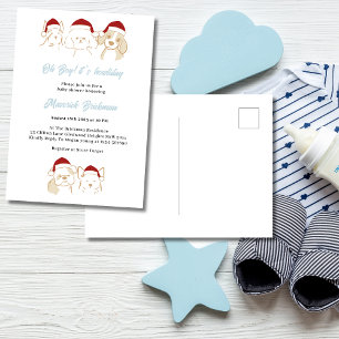 Carte Postale Oh Boy Cuties Puppy Christmas Howliday Baby shower