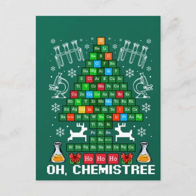 Carte Postale Oh Chemistree Christmas Chemistry Science Periodic (Devant)