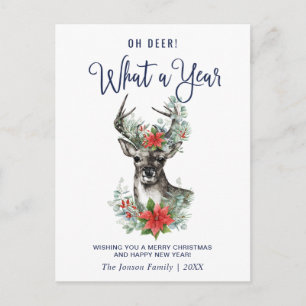 Carte Postale Oh Deer Quelle année Noël Voeux de Noël Pos