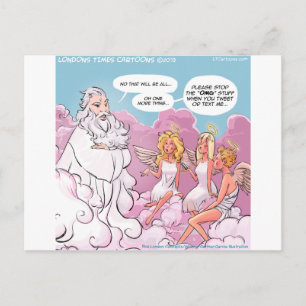 Carte Postale Oh Mon Dieu (OMG) Angels Texte Drôle