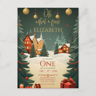 Carte Postale Oh Quelle Fête 1er Anniversaire de Noël
