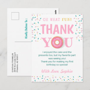 Carte Postale Oh Quelle Fête D'anniversaire Donut Merci 