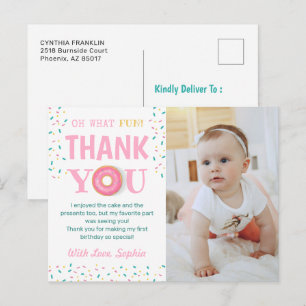 Carte Postale Oh Quelle Fête Donut Anniversaire Photo Merci