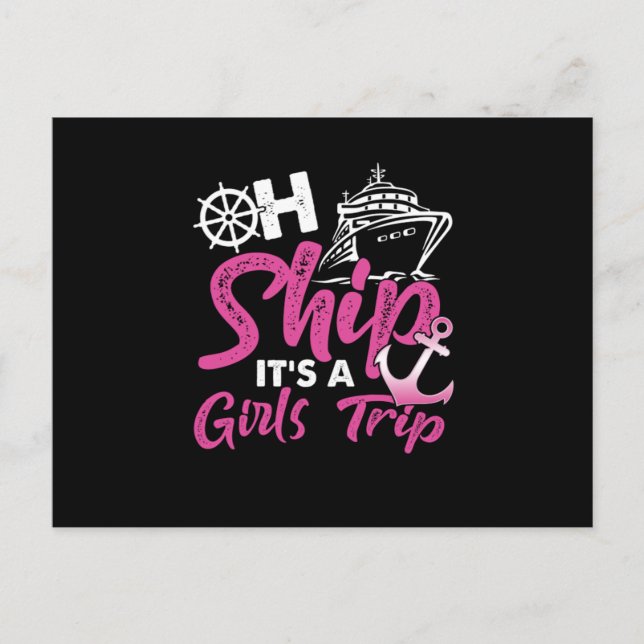 Carte Postale Oh Ship C'Est Une Fille Voyage Ancre Croisière Cro (Devant)