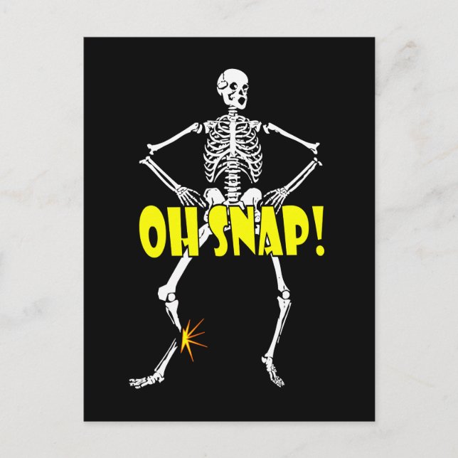Carte Postale Oh Snap, Drôle Skeleton Halloween (Devant)