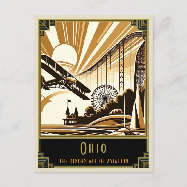 Carte Postale Ohio | Art déco (Devant)