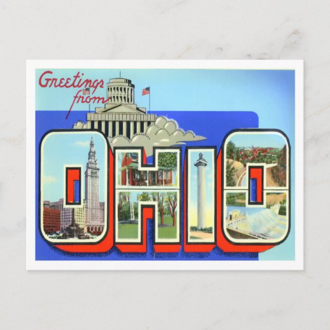 Carte postale Ohio Big Letters (Devant)