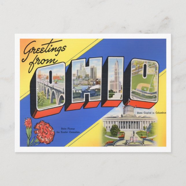 Carte postale Ohio Big Letters (Devant)