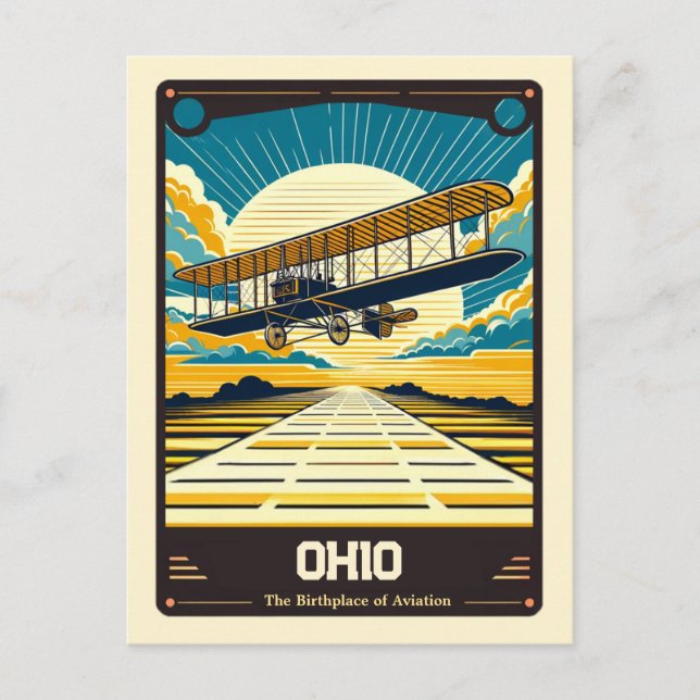 Carte Postale Ohio | Esprit patriotique Vintage (Devant)