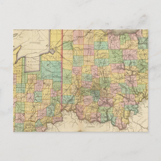 Carte Postale Ohio et Indiana (Devant)