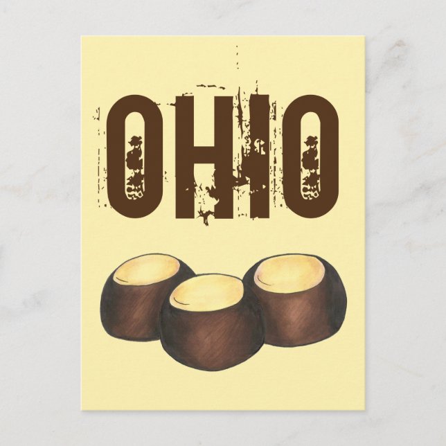 Carte Postale Ohio OH Beurre d'arachide Buckeye Buck Eye Nut Can (Devant)