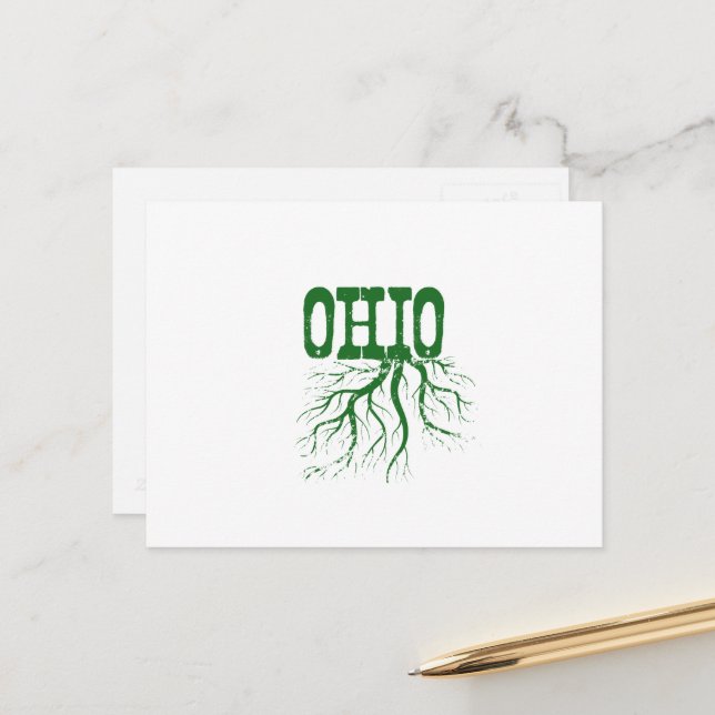 Carte Postale Ohio Racine vert Ohioan Arbre Racines Buckeye (Devant/Arrière en situation)
