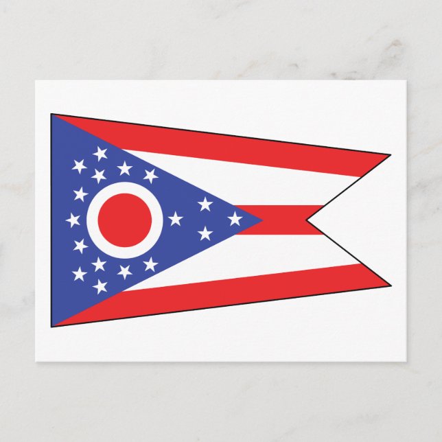 Carte Postale Ohio State Flag Buckeye State Unique Pennant Blue  (Devant)