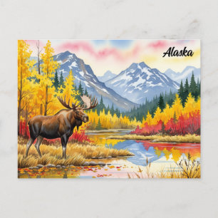 Carte Postale Oie dans le parc national du Denali Alaska Vintage