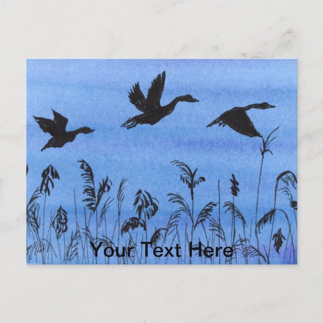 Carte Postale Oies en vol (Devant)