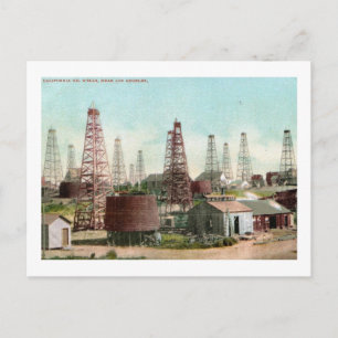 Carte Postale Oil Wells, Los Angeles, California Vintage
