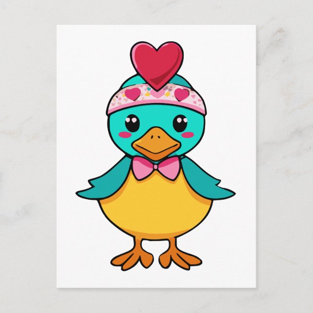 Carte Postale Oiseau adorable au coeur (Devant)