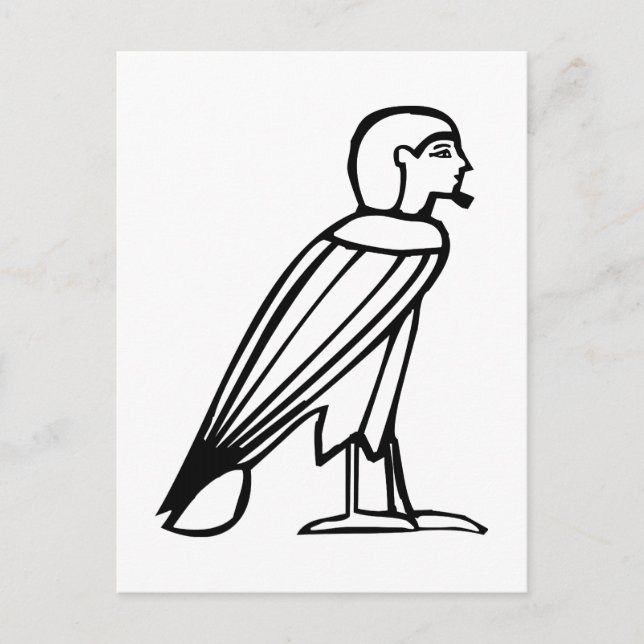 Carte Postale Oiseau(Âme), hiéroglyphe égyptien (Devant)