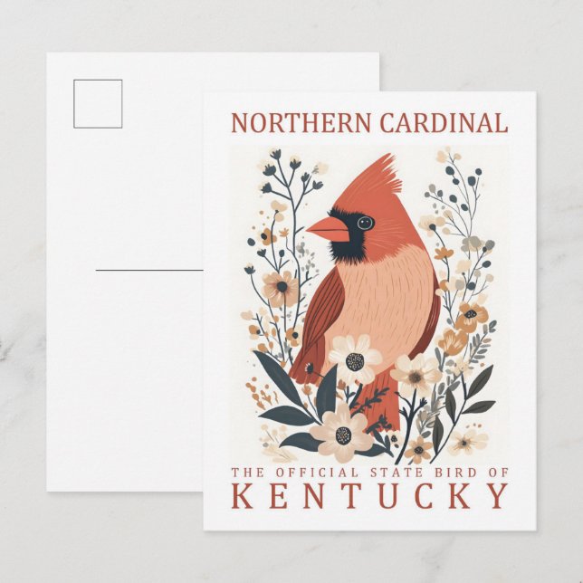 Carte Postale Oiseau cardinal du nord du Kentucky USA Travel (Devant / Derrière)