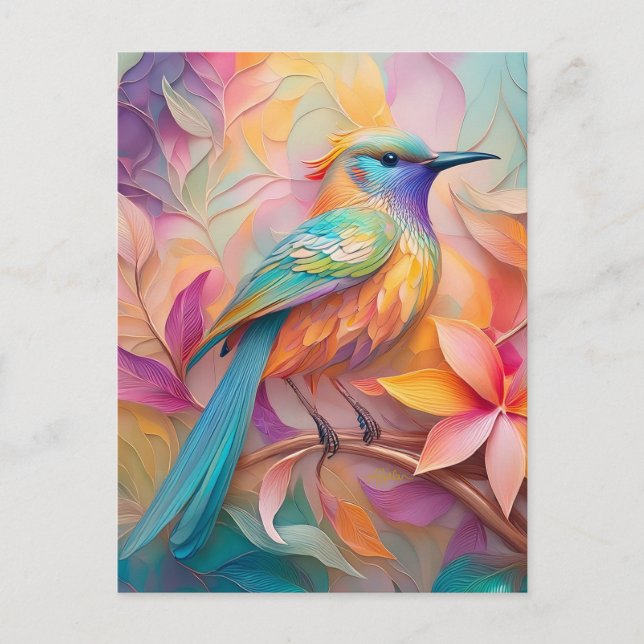 Carte Postale Oiseau-chanteur à gorge violette Imaginaire (Devant)