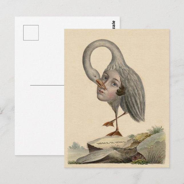 Carte Postale Oiseau de connaissance de soi Symbole antique uniq (Devant / Derrière)
