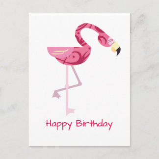 Carte Postale Oiseau de Flamant rose rose personnalisé