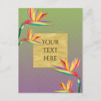 Oiseau de Paradise Gold violet vert Mariage floral