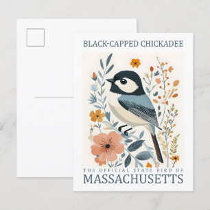 Carte Postale Oiseau de poulet à capuchon noir du Massachusetts