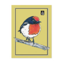 Oiseau de Robin à carreaux rouges