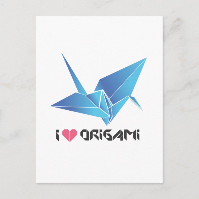 Carte Postale oiseau d'origami (Devant)