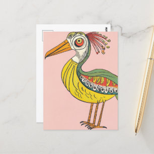 Carte Postale oiseau fantaisiste à trois pattes