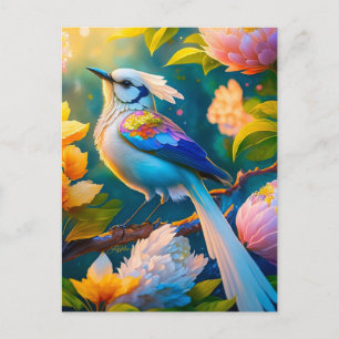 Carte Postale Oiseau Fantastique Geai à Ailes Arc-en-ciel