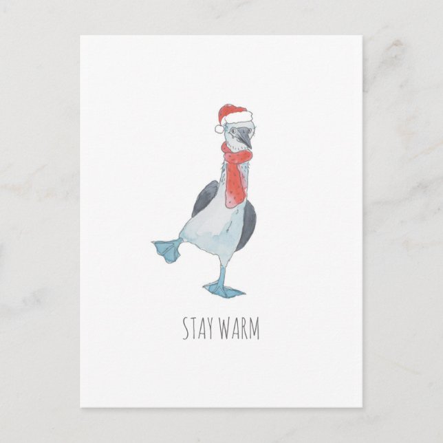 Carte Postale Oiseau hivernal (Devant)