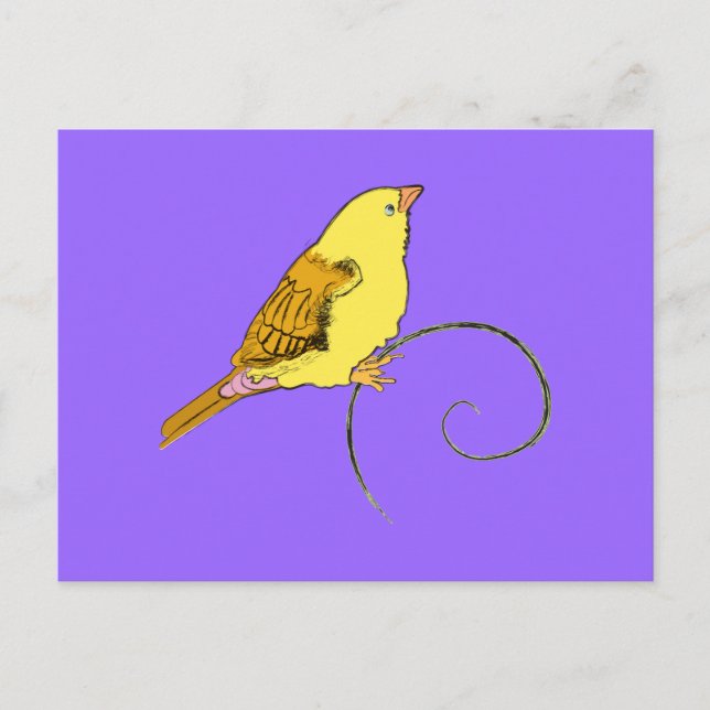Carte Postale Oiseau jaune (Devant)
