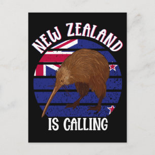 Carte Postale Oiseau Kiwi Mignon Voyage Nouvelle-Zélande