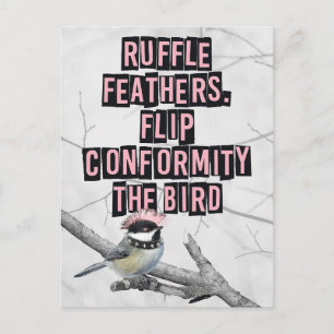 Carte Postale Oiseau Punk Alternatif Anti Conformité