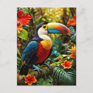 Carte Postale Oiseau Toucan coloré