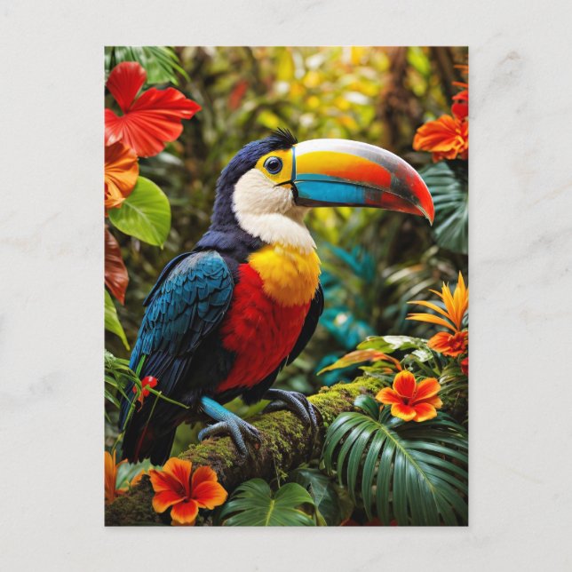 Carte Postale Oiseau Toucan coloré (Devant)